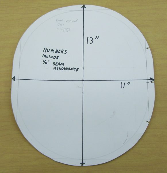 Oval pet bed pattern